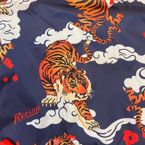 Reason Brand Tiger Print Windbreaker Hoodie Jacket Men’s Medium NWT Streetwear - Picture 8 of 8